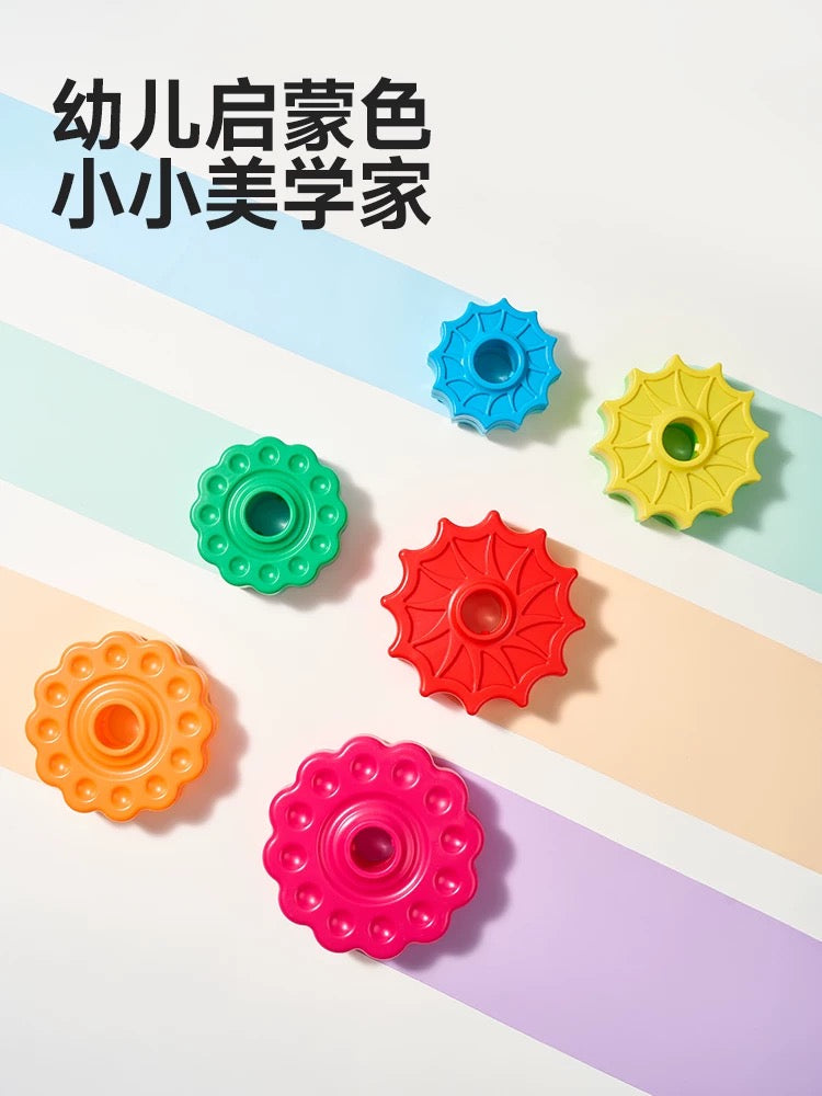 Stacking fun, turning, turning, rainbow, turning tower